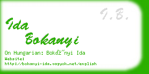 ida bokanyi business card